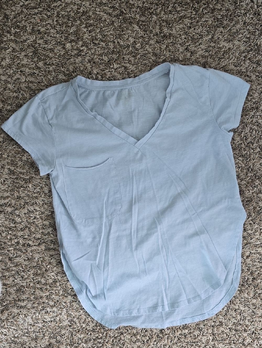Source Unknown Pale Blue V-Neck Short Sleeve Pocket Tee